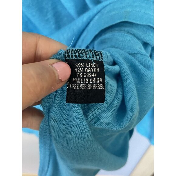 LISA International Women’s Linen Top Sz XXL Sweater Blouse Beaded Casual Summer - Picture 4 of 5